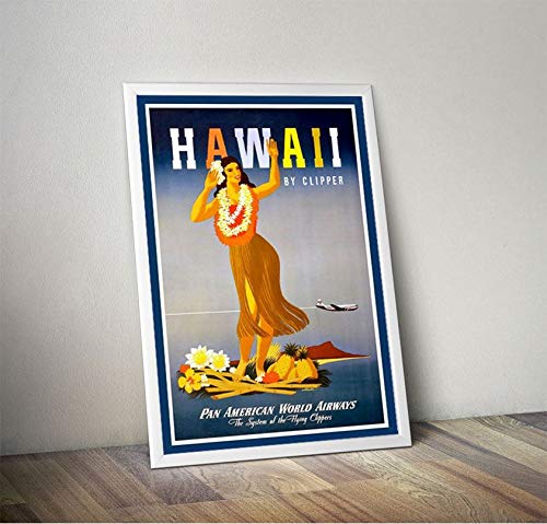 Amazon.co.jp: ポスター affiche ハワイ ヴィンテージ トラベル